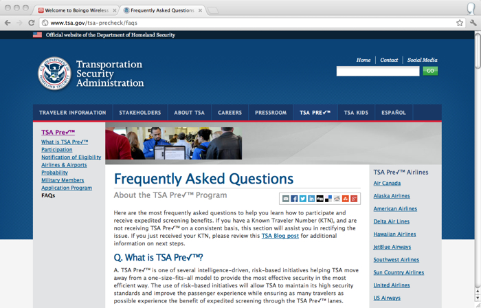 TSA FAQ